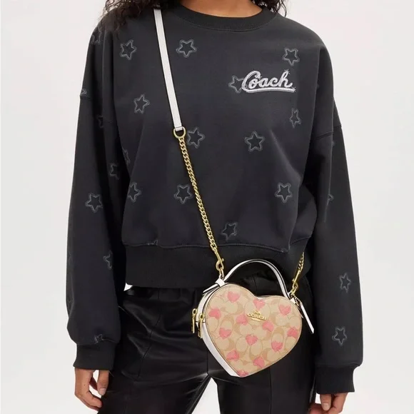 NWT! Coach Heart Crossbody Signature Canvas Heart Print CP021 - Picture 8 of 9